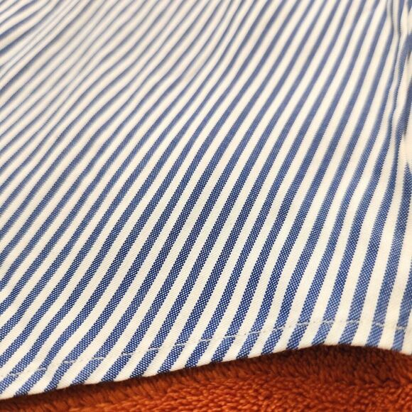 Polo Ralph Lauren Shirt Men Size 34-35 Classic Fit Blue Striped Button Down - Picture 10 of 10